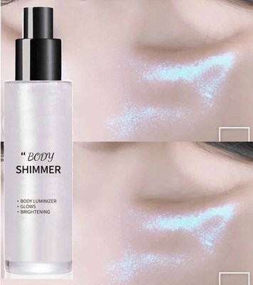 MYEONG Shimmery Body Moisturizing and Glow For Face & Body Highlighter Spray(SILVER)