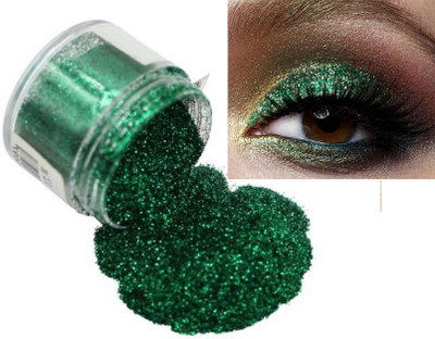 MYEONG Green Sparkle Loose Glitter Eyeshadow Nail Art Multi Purpose Powder(Green)