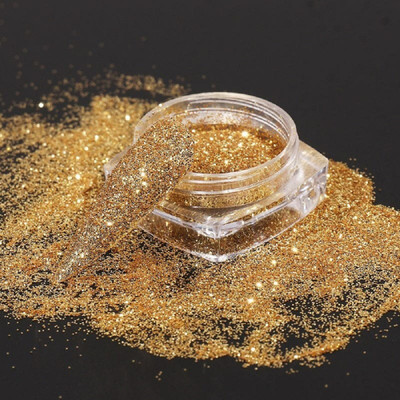 Arcanuy New Glitter Loose Shimmer Multiuse Eye Shadow Glitter Powder Pigment Eye Makeup(GOLD)