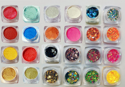 vizo 24 Pcs Eyeshadow powder (12 Chunky + 12 Shimmer) for eye makeup(Multicolor)