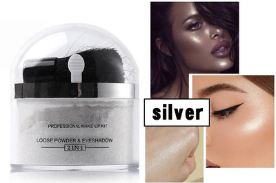 ADJD Face And Body Best 3D Whitening Shimmer Silver Loose Powder Highlighter(Silver)