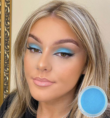 GABBU Shimmery Dust Highly Pigmented Eyeshadow With Radiant Pigment Sky Blue Powder(Sky Blue)