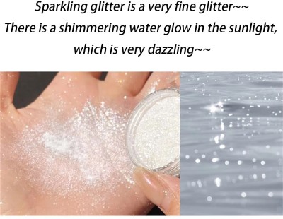 luzimaisa Glitter Eyeshadow Glossy Shiny Highlighter Shadow Shimmer(sliver)