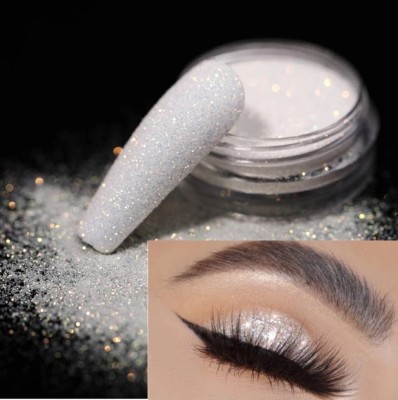 Emijun Loose Eye Shadow Makeup white Glitter(WHITE)