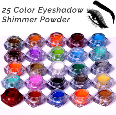 vizo Multi Color (25 colors) Eyeshadow High-Quality Shimmer (Shimmery) Powder(Multicolor)