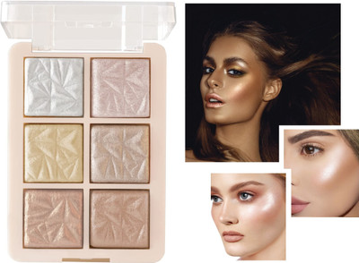 ADJD 6 Shade illuminating Highlighter and Blusher GlowZilla Palette(MULTI COLOR)