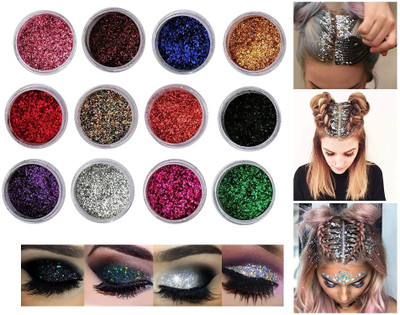 Latixmat 3D Finish Multi Purpose Soft Touch Multi Color shimmery glitter powder(MULTI COLOR)