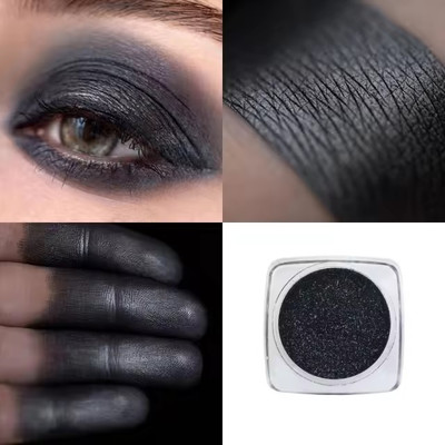 MYEONG High Quality Pigment Eyeshadow Face Body Makeup Shining Black Powder(Black)
