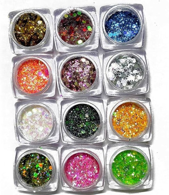 ADJD Chunky Glitter Eyeshadow 12 Colour Set(multi color)