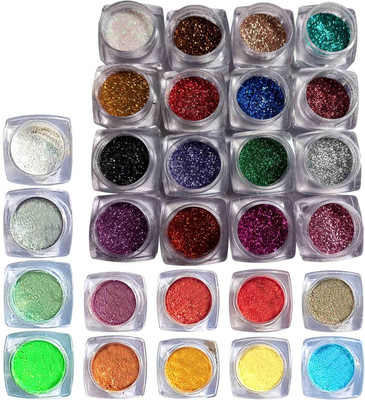 vizo Multicolor Eyeshadow (16 Glitter + 12 Shimmer) Powder in trendy colors(Multicolor)