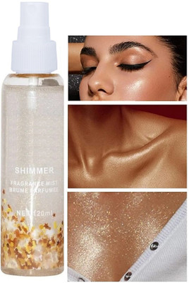 MYEONG Proffesional Liquid Highlighter For Face Glow Face Hair And Body Shimmer Spray(Silver)