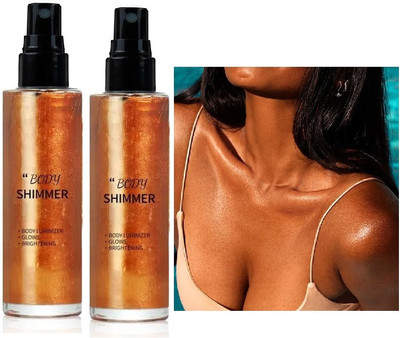 EVERERIN Body Glitter Spray, Moisturizing Liquid Highlighter Quick-Drying Highlighter(Copper)