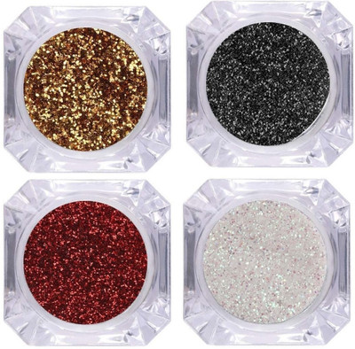 ADJD 4 Multicolor Eye Shadow Glitter Powder For Multi Purpose(MULTI COLOR)