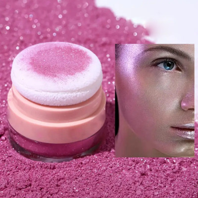 ADJD Highlighter pink Glitter Powder for Face and Eyes Multi-Purpose Shimmer(PINK)
