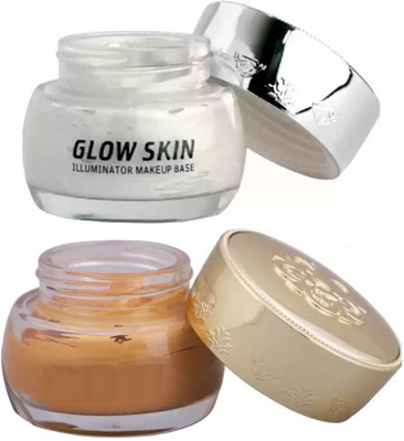 THTC Makeup Base Gold And Silver Glow Skin Pro Illumination Face Highlighter(GOLDEN SILVER)