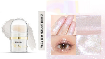 Emijun SILVER SHIMMER HIGHLIGHTER FOR MAKEUP POWDER Highlighter(SILVER)