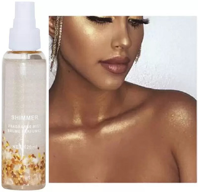 tanvi27 Shimmer Spray Liquid Highlighter For Face Glow Face Hair And Body(silver)