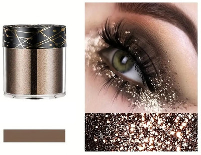 MYEONG Brown Sparkle Loose Glitter Eyeshadow Nail Art Multi Purpose Powder(Brown)