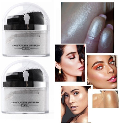 ADJD Combo Multi-Purpose ShimmerHighlighter Glitter Silver Powder for Face and Eyes(SILVER)