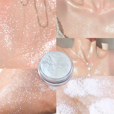 luzimaisa Powder Eye Makeup Sliver Glitter Eyeshadow Metallic Shimmer(sliver)