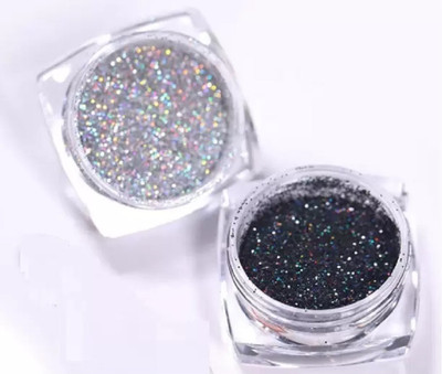 GABBU Multicolor Eye Shadow Glitter Powder black sliver(Multicolor)