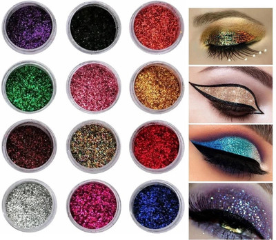 YAWI PERFECT EYE MAKE UP LOOK MULTI PURPOSE USE FINE GLITTER POWDER(MULTI COLOR)