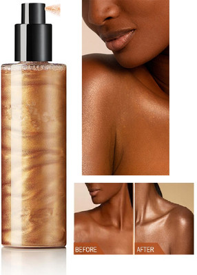 ADJD Face Body Luminizer, Waterproof Moisturizing Liquid Highlighter(GOLD)