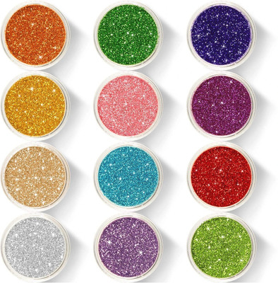 ADJD 12 IN 1 Multicolor Eye Shadow Glitter Powder Pigment Eye Makeup(MULTI COLOR)