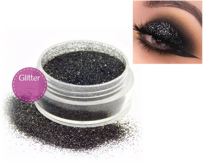 HUZURLU 3D Finish Multi Purpose Soft Touch Black shimmery glitter(BLACK)
