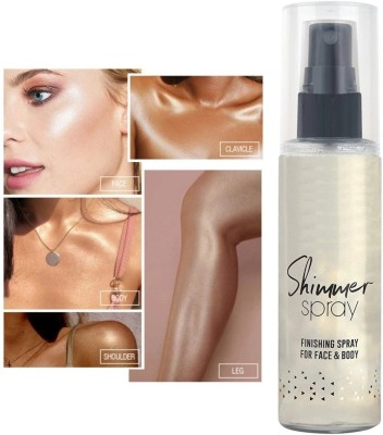 GULGLOW99 Highlighter Spray Sparkle Neck Leg 3D Shimmer Brighten Diamond Makeup(SILVER)