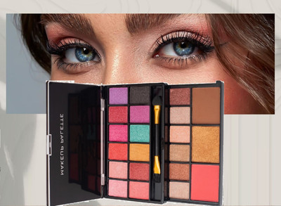 HUZURLU All in one Makeup Palettes，Blendable Matte Shimmer 22 g(MULTICOLOR)