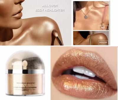 HUZURLU New 3D Finish Multi Purpose Soft Touch Highlighter(gold)