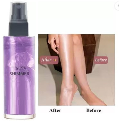 Luipui Liquid Shimmery Highlighter Spray Face & Body For All Skin Tone (PURPLE)110ml Highlighter(PURPLE)