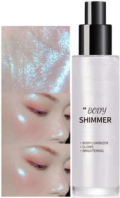 MYEONG Shimmery Body Moisturizing and Glow For Face And Body Highlighter Spray(SILVER)