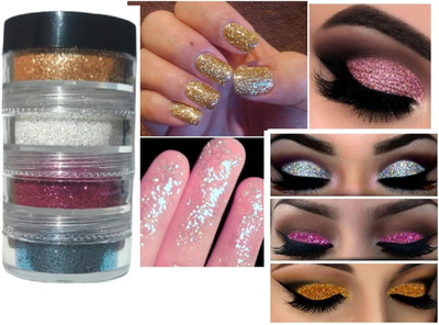 MYEONG 4 in 1 Color Eye Shadow Glitter Powder(Multi Shade)