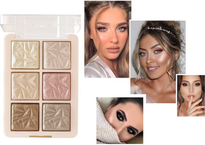 ADJD Best 6 Shade illuminating Highlighter and Blusher GlowZilla Palette(MULTI COLOR)