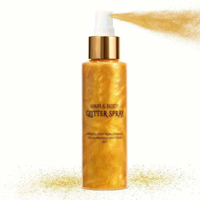 MYEONG Face Shiny Golden Glitter Highlighter Shimmer Spray for Face And Body Spray(Golden)