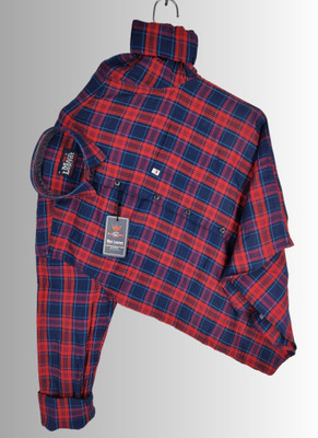 VK WINTER WEAR Men Striped Casual Blue, Red Shirt