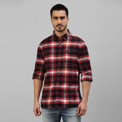ROYAL ENFIELD Men Checkered Casual Red Shirt