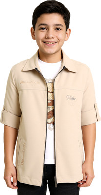 CAVIO Boys Printed Casual Cream Shirt
