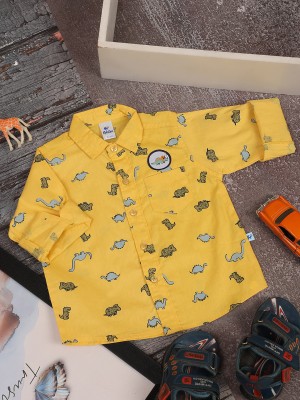 V-MART Baby Boys & Baby Girls Printed Casual Yellow, Grey, Green Shirt