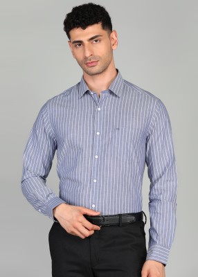 ARROW Men Striped Formal Blue Shirt