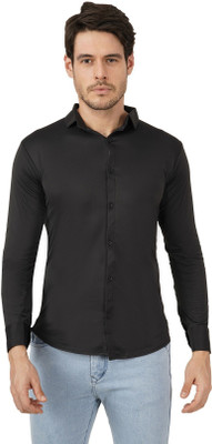 ALVIN ENTERPRISE Men Solid Casual Black Shirt