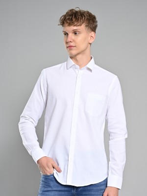 KILLER Men Solid Casual White Shirt