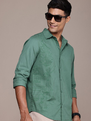 WROGN Men Printed Casual Green Shirt