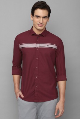 Allen Solly Men Striped Casual Maroon Shirt