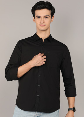 WROGN Men Solid Casual Black Shirt