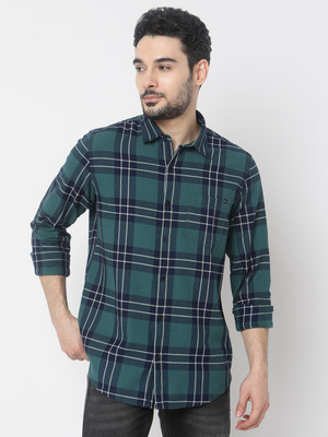 Spykar Men Checkered Casual Blue Shirt