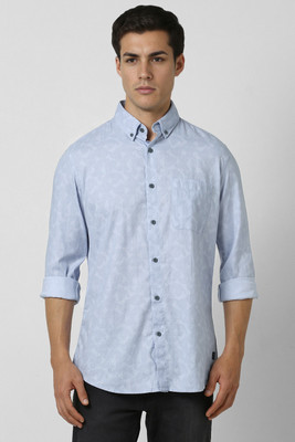 VAN HEUSEN Men Printed Casual Light Blue Shirt