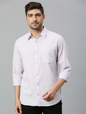 HARVARD Men Solid Casual Purple Shirt